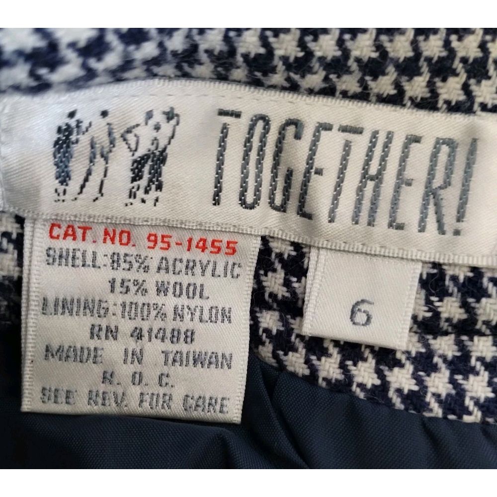 Together Blue & White Plaid Lined Pencil Skirt Women's Size 6 Knee Length EUC - Picture 6 of 8